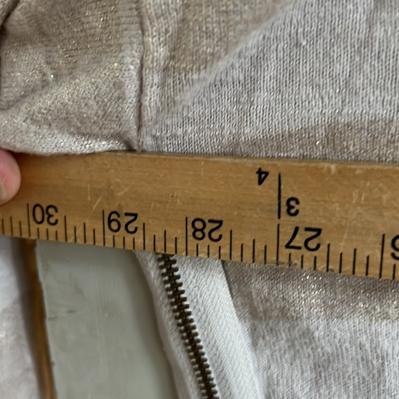 Chico's size 3 gold beige striped sweater zip sides - Picture 8 of 8